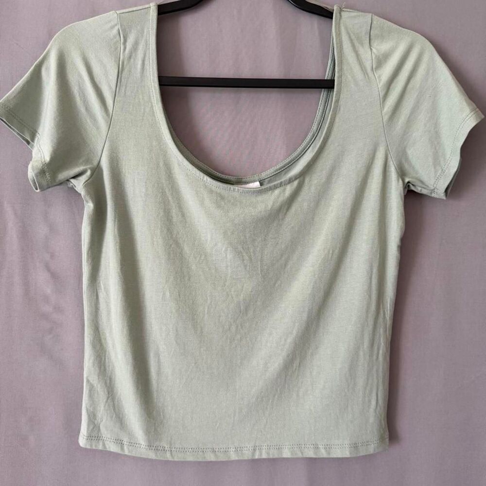 Destined Mint Green Scoop Neck Crop top